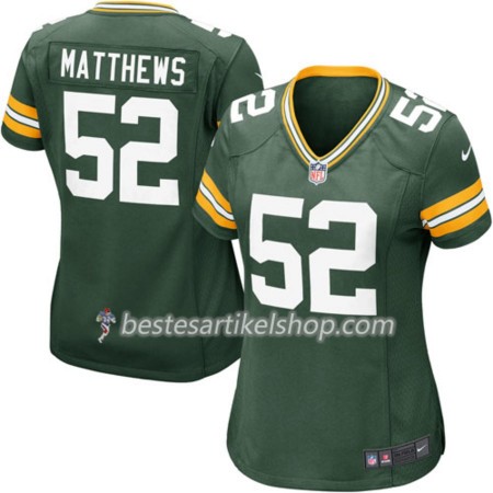 Damen Green Bay Packers Trikot Clay Matthews 52 Nike Grün